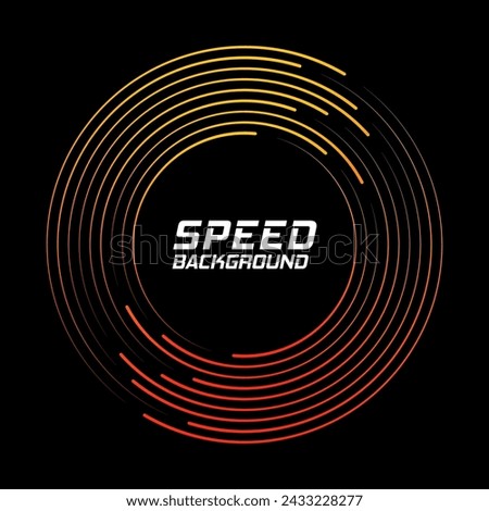 Radial speed Lines in Circle Form for comic books. Technology round Logo. Halftone dotted speed lines.