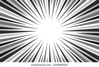 Radial speed lines for comic books. Explosion background. Vector illustration.