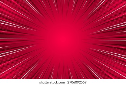 Radial speed lines for comic books. Explosion background.Vector illustration.