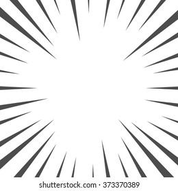 Radial speed lines Graphic. Explosion with Speed Lines. Comic Book page Design Element on white. Vector Illustration template for your design