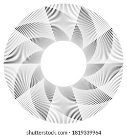 Radial speed Lines in Spiral Form for comic books . fireworks Explosion background . Vector Illustration . Starburst
 round Logo . Circular Design element . Abstract Geometric star rays . Sunburst .