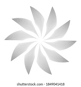 Radial speed Lines in Spiral Form for comic books . fireworks Explosion background . Vector Illustration . Starburst
 round Logo . Circular Design element . Abstract Geometric star rays . Sunburst .