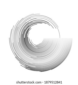 Radialgeschwindigkeits-Linien in Spiralform für Comics . Feuerwerk Explosionshintergrund . Vektorgrafik . Starburst
 rundes Logo. Circular Design Element. Abstrakte geometrische Sternchen . Sonnenbrand.