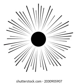Radial speed Lines in Spiral Form for comic books . fireworks Explosion background . Vector Illustration . Sun round Logo . Circular Design element . Abstract Geometric star rays . Sunburst .