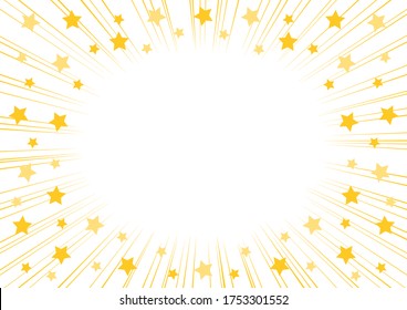 Radial speed lines and star. Vector background illustration.