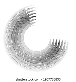 Radial speed Lines in Wavy Form for comic books  . Vector Illustration .
 round Logo . Circular Design element . Abstract Geometric wave shape .