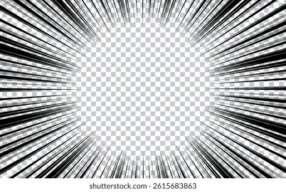 radial speed manga comic on transparent background
