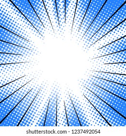 Radial speed motion lines. halftone effect comic manga style abstract background