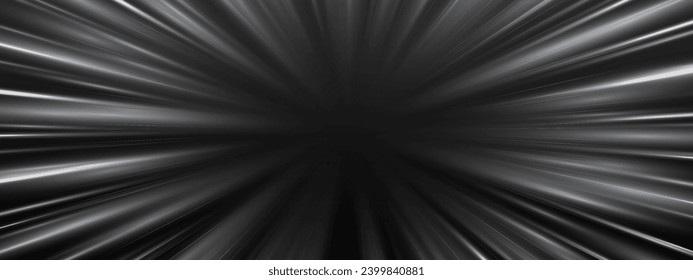 Radial speed rays, light neon flow, zoom in motion effect, silver glow speed lines, colorful light trails, perspective stripes Abstract background, vector illustration.