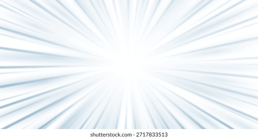 Radial speed rays, light neon flow, zoom in motion effect, blue glow speed lines, colorful light trails, perspective stripes Abstract background, vector illustration.