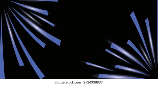 Rayos de velocidad radial, flujo de neón claro, efecto de zoom en movimiento, líneas de velocidad de brillo azul, senderos de luz coloridos, rayas de perspectiva, fondo Abstractas, Ilustración vectorial.