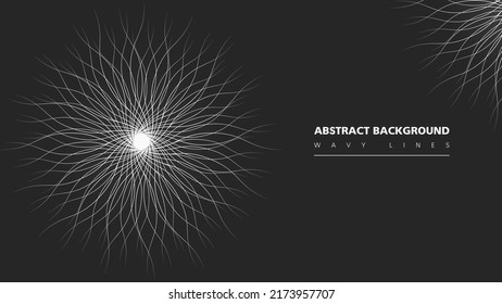 Radial speed wavy lines abstract background in circle form
