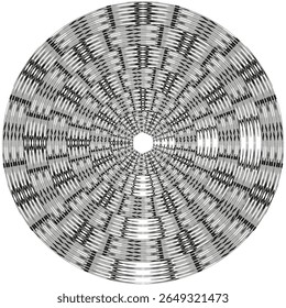 Radial spin disc. Spiral wheel pattern. Concentric lines Vector. Dynamic motion circle.