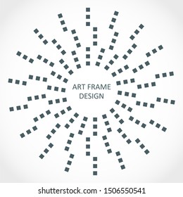 Radial squares in circle form. Fireworks explosion background. Circular design element. Abstract geometric star rays. Design element for medical, treatment, cosmetic emblem