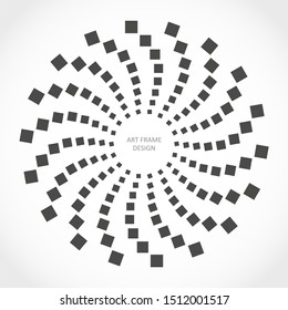Radial squares in circle form. Fireworks explosion background. Circular design element. Abstract geometric star rays. Design element for medical, treatment, cosmetic emblem