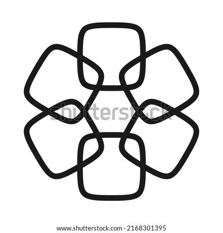 Radial squircle stroke rounded square icon. A geometric shape that is a mathematical intermediate between a square and a circle. Isolated on white background.