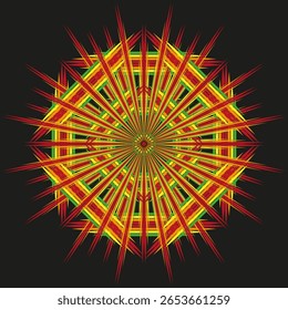 Radial star pattern. Abstract explosion shape. Vibrant color burst. Vector energy symbol. EPS 10.