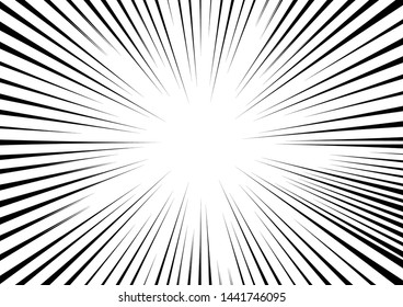 Bandas radiales Fondo abstracto.Marco de texto en manga y cómics anime.ilustración vectorial.