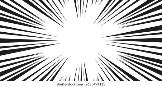 Radial Stripes Abstract Background.Text frame in manga and anime comics.vector Illustration.