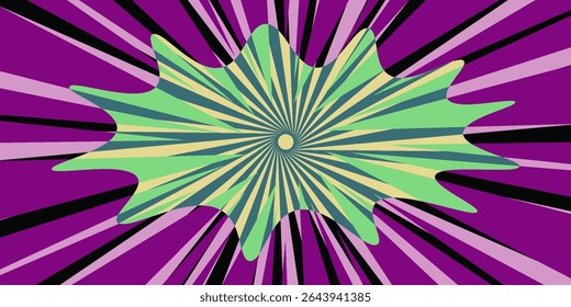 Radial Stripes Abstract Background.Text quadro no mangá e anime comics.vetor eps10