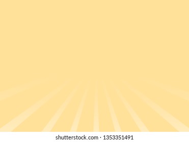 Radial stripes background. Trendy yellow and white striped background. Soft backdrop with gradient for wallpaper, cover and banner template. Light line, abstract ray burst. Vector illustration art