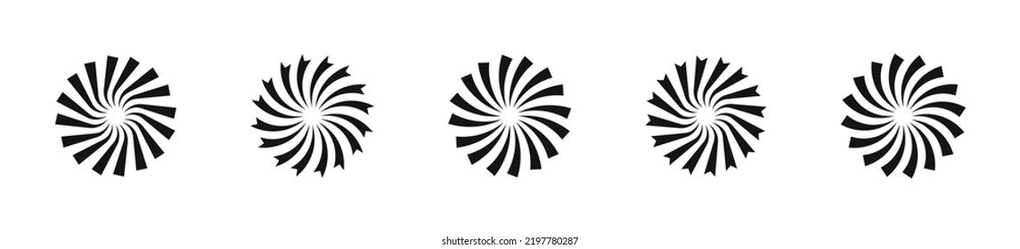 Radial stripes. Sunburst design elements collection. Retro sunburst vector icon set. Rays collection. Vector graphic EPS 10