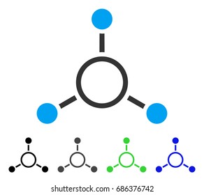 Radial Structure flat vector icon. Colored radial structure gray, black, blue, green pictogram versions. Flat icon style for application design.