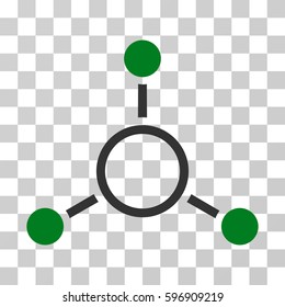 Radial Structure icon. Vector illustration style is flat iconic bicolor symbol, green and gray colors, transparent background. Designed for web and software interfaces.