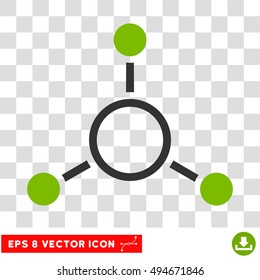 Radial Structure round icon. Vector EPS illustration style is flat iconic bicolor symbol, eco green and gray colors, transparent background.