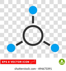 Radial Structure round icon. Vector EPS illustration style is flat iconic bicolor symbol, blue and gray colors, transparent background.