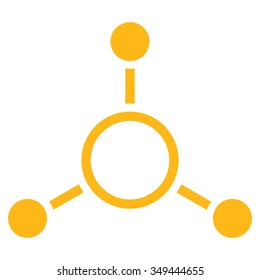 Radial Structure vector icon. Style is flat symbol, yellow color, rounded angles, white background.