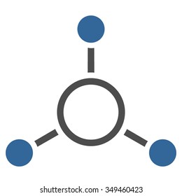Radial Structure vector icon. Style is bicolor flat symbol, cobalt and gray colors, rounded angles, white background.