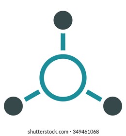 Radial Structure vector icon. Style is bicolor flat symbol, soft blue colors, rounded angles, white background.