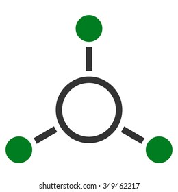 Radial Structure vector icon. Style is bicolor flat symbol, green and gray colors, rounded angles, white background.