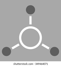 Radial Structure vector icon. Style is bicolor flat symbol, dark gray and white colors, rounded angles, silver background.