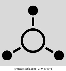 Radial Structure vector icon. Style is flat symbol, black color, rounded angles, light gray background.