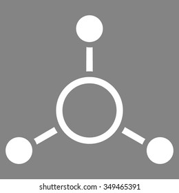 Radial Structure vector icon. Style is flat symbol, white color, rounded angles, gray background.