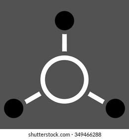 Radial Structure vector icon. Style is bicolor flat symbol, black and white colors, rounded angles, gray background.