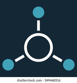Radial Structure vector icon. Style is bicolor flat symbol, blue and white colors, rounded angles, dark blue background.