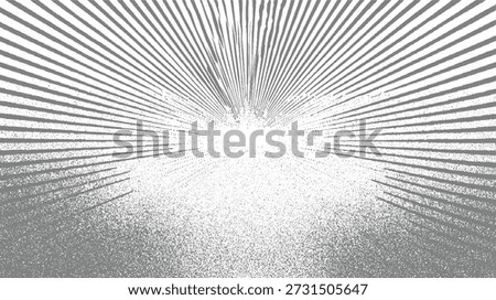 Radial sunburst pattern with stippled texture and grey lines emanating from a bright center abstract