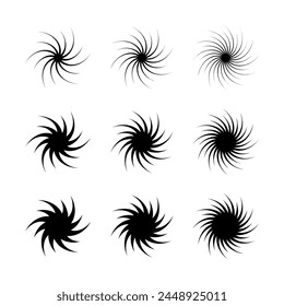 Radial Sunburst Set Elemente Design für Logo Branding Med Poster Banner Aufkleber Business Vektorillustration
