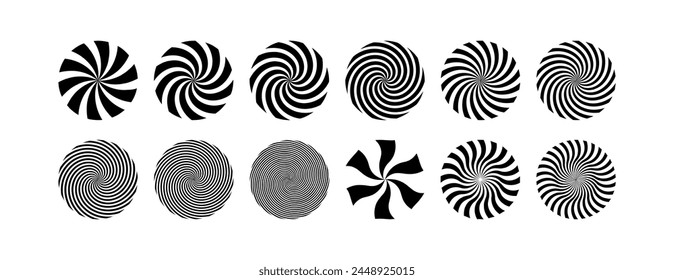 Radial Sunburst set Elementos de diseño para la marca de logotipo Afiches de la boda Ilustración vectorial de negocios de pegatinas de Anuncio
