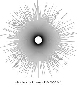 Radial Tech Elements Circular Burst of Rays / Spark