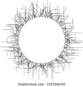 Radial Tech Elements Circular Burst of Rays / Spark