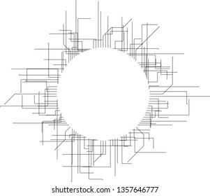 Radial Tech Elements Circular Burst of Rays / Spark