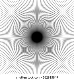 Radial Thin Lines Burst Element. Starburst, Sunburst, Flash Shape. Sparkle, Twinkle, Flash Pattern.