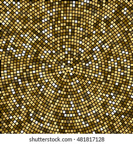 Radial tile mosaic design background pattern vector. EPS 10