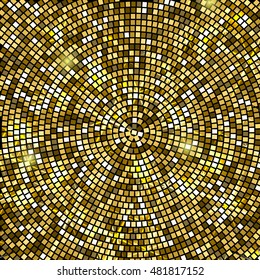 Radial tile mosaic design background pattern vector. EPS 10