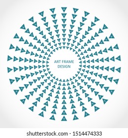 Radial triangles in circle form. Fireworks explosion background. Circular design element. Abstract geometric star rays. Design element for medical, treatment, cosmetic emblem
