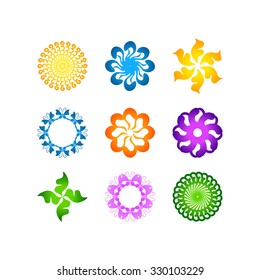 radial vector pattern floral color colorful 1